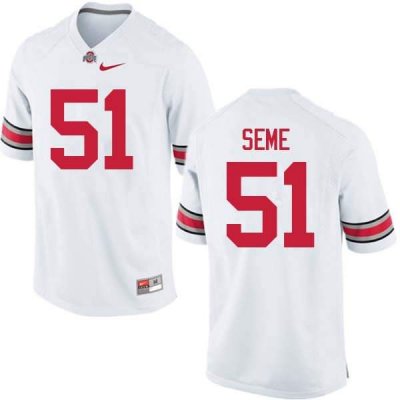 NCAA Ohio State Buckeyes Men's #51 Nick Seme White Nike Football College Jersey SYR3745ZF